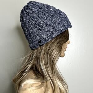 Heat Holders Blue Fleece Lined Knit Beanie Hat